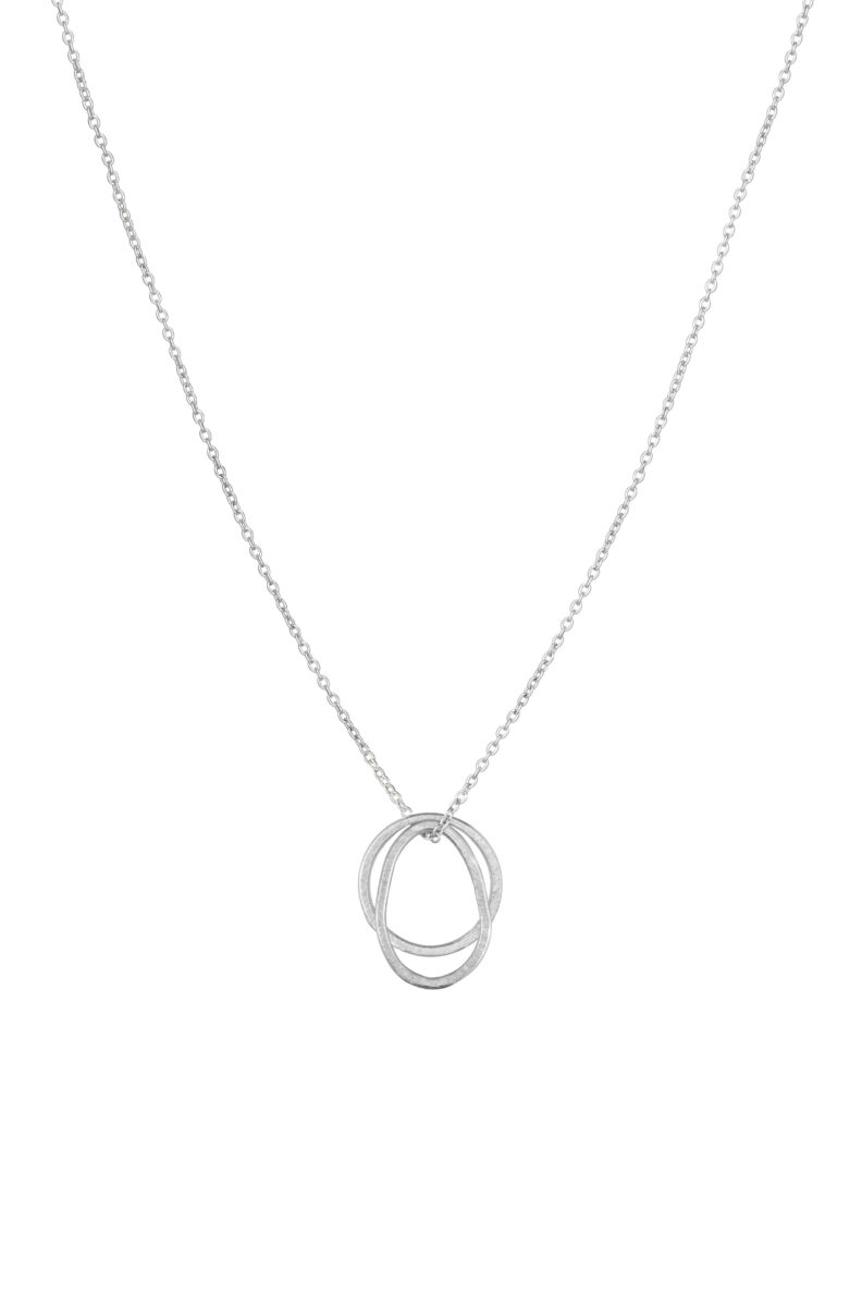 Silver Double Charm Verona Necklace on a white background