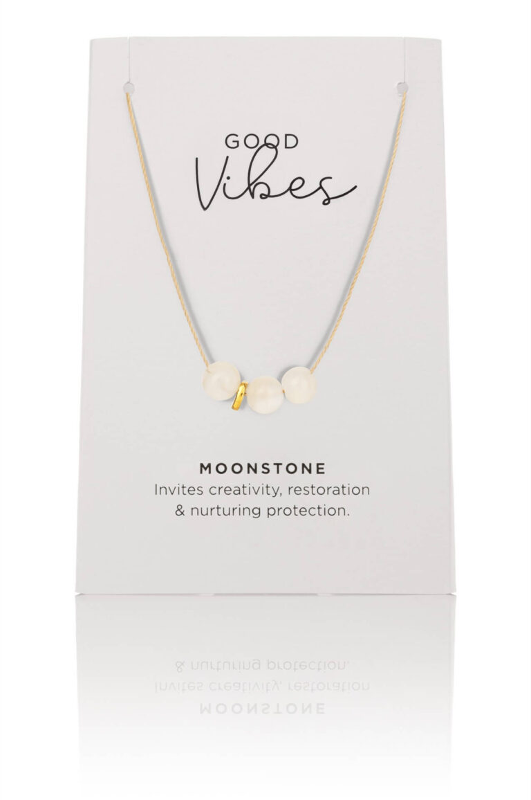 Moonstone Cord Necklace on FSC certified card backing
