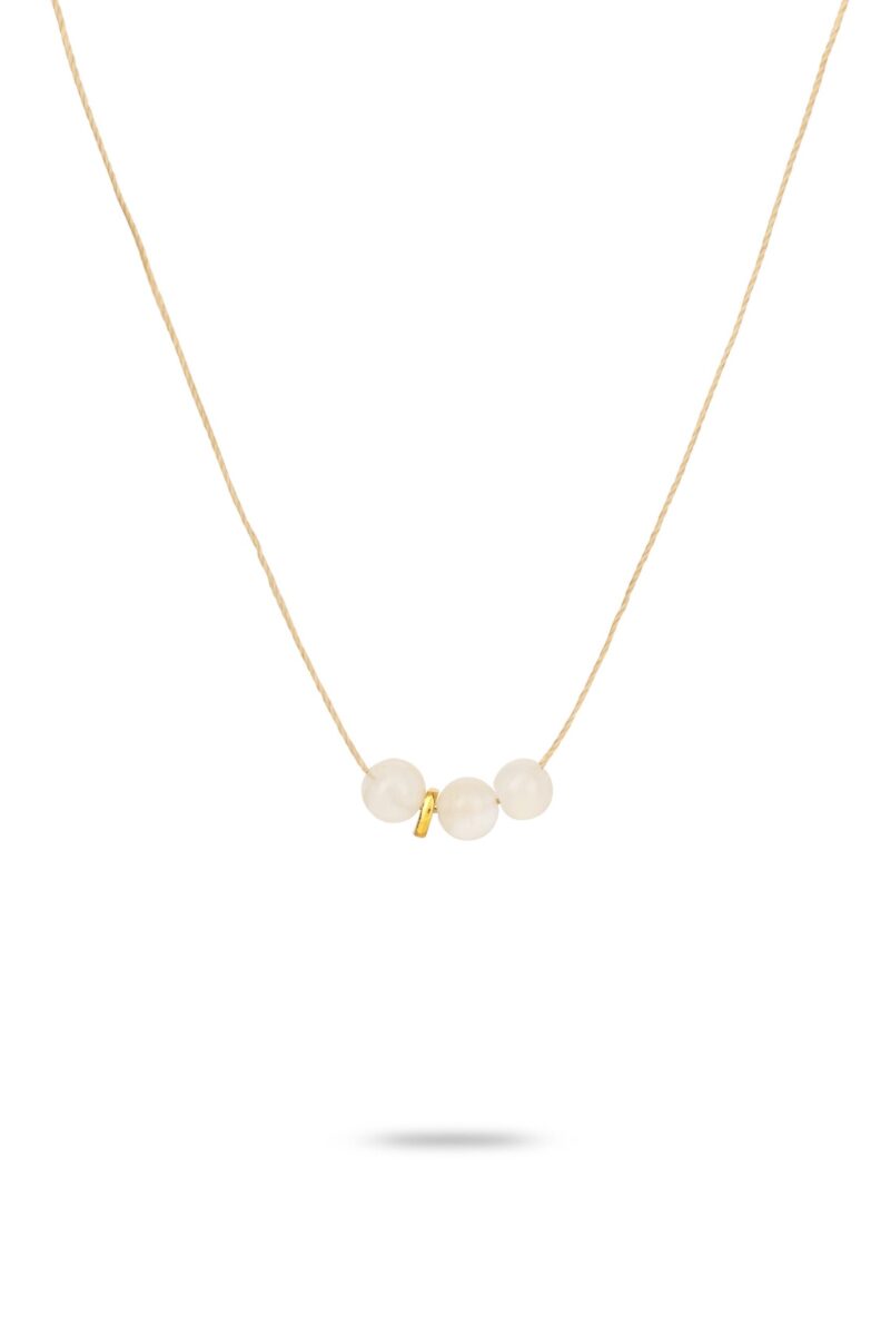 Moonstone Cord Necklace on a white background