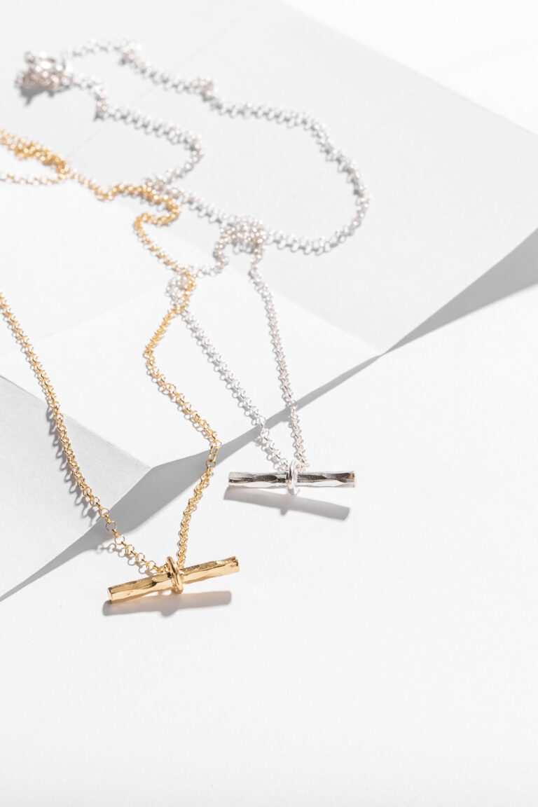 Willow Gold Bar Necklace and Willow Silver Bar Necklace