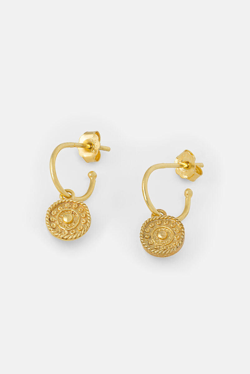 2563 Gold Antique Coin Earrings Product 1
