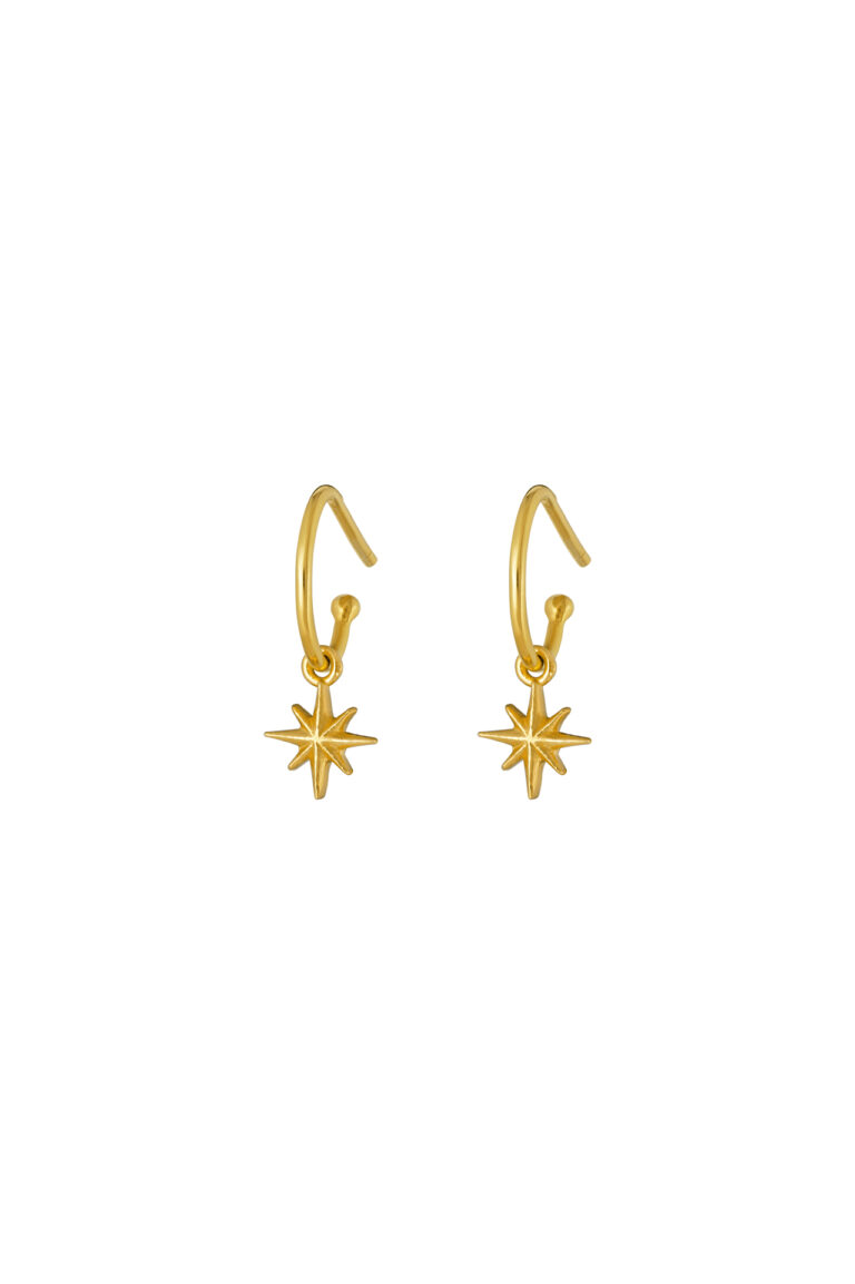 Gold Starlight Mini Hoop Earrings