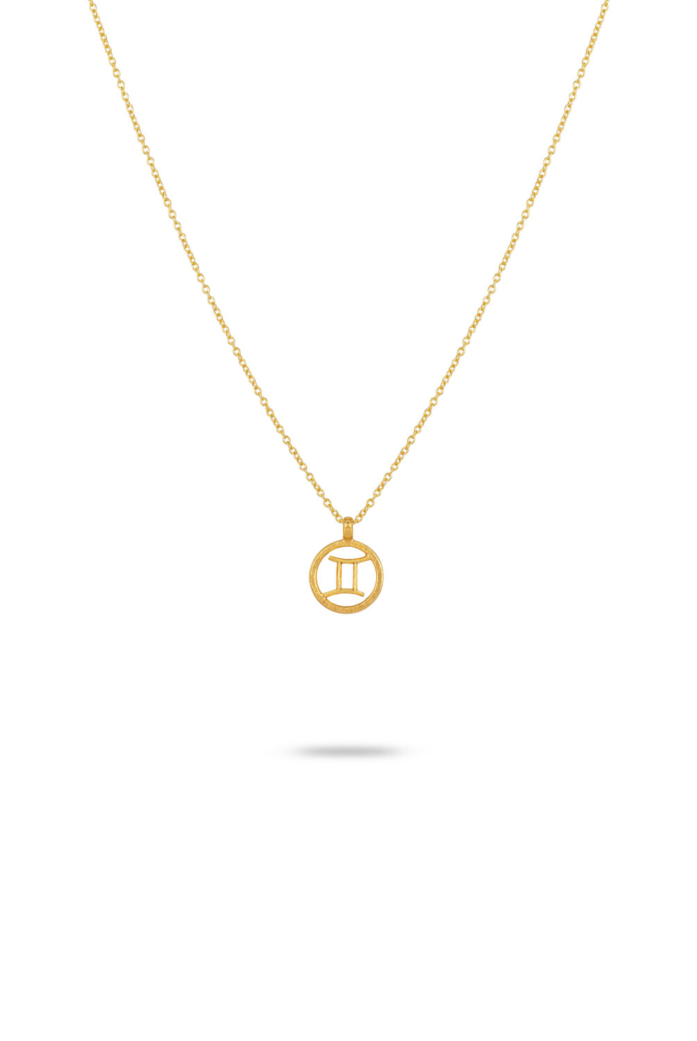 Adjustable Gemini Zodiac Sign outlet Disc Charm Chain Necklace Real 14K Yellow Gold