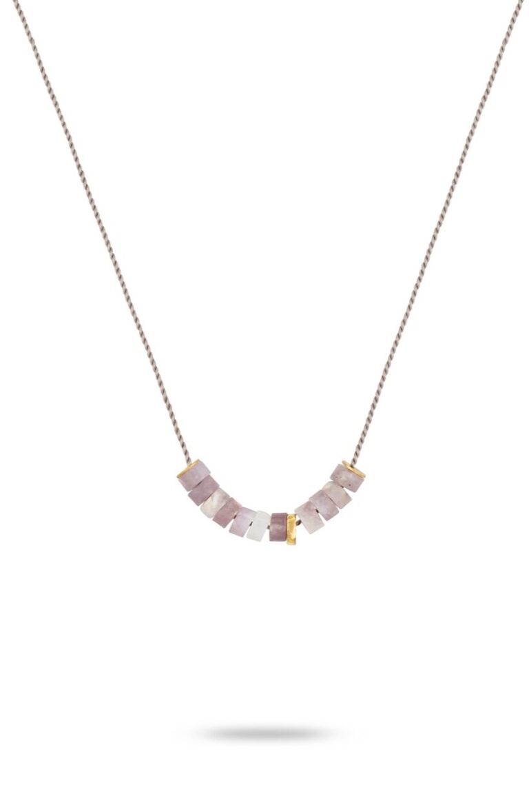 Calming Vibes Lilac Jasper Necklace on white background