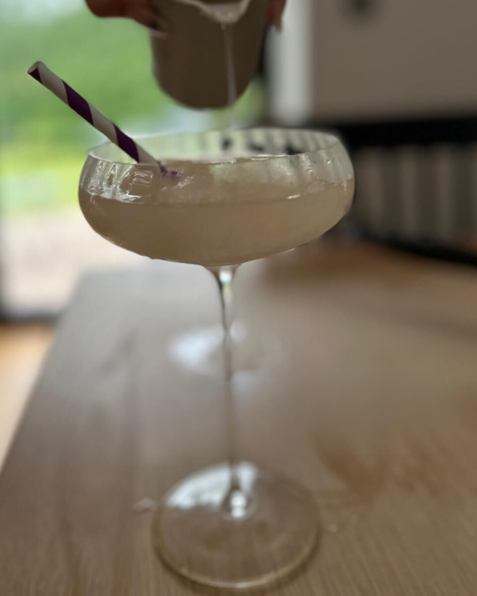 Making margaritas.