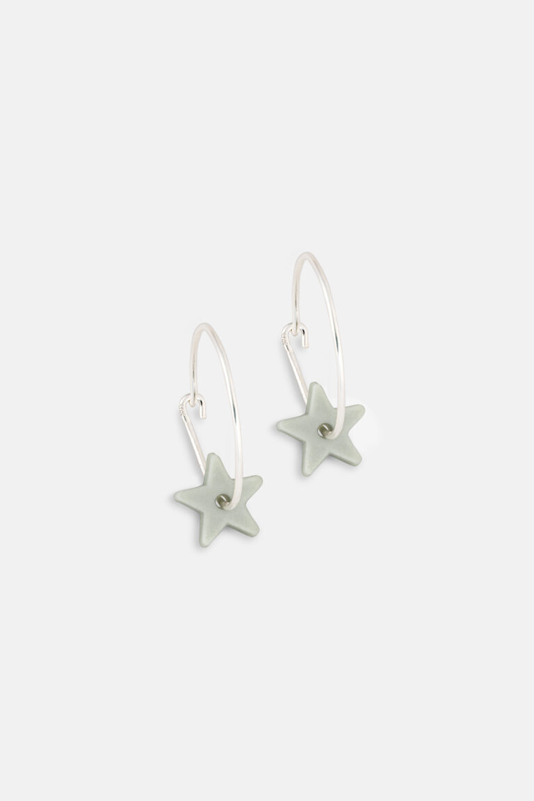 2728 Porcelain Clay Star Silver Earrings Product Websize 1