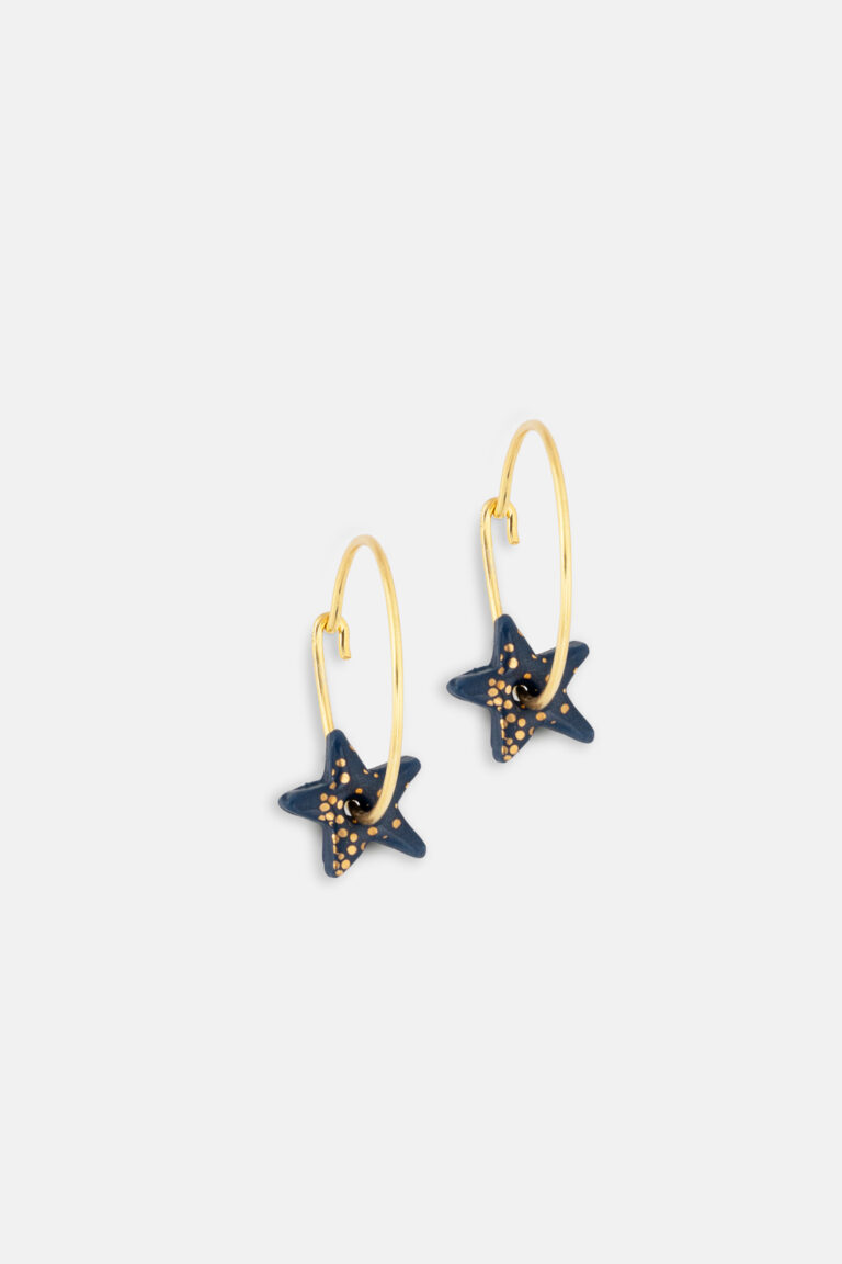2729 Porcelain Cobalt Star Gold Earrings Product Websize 1