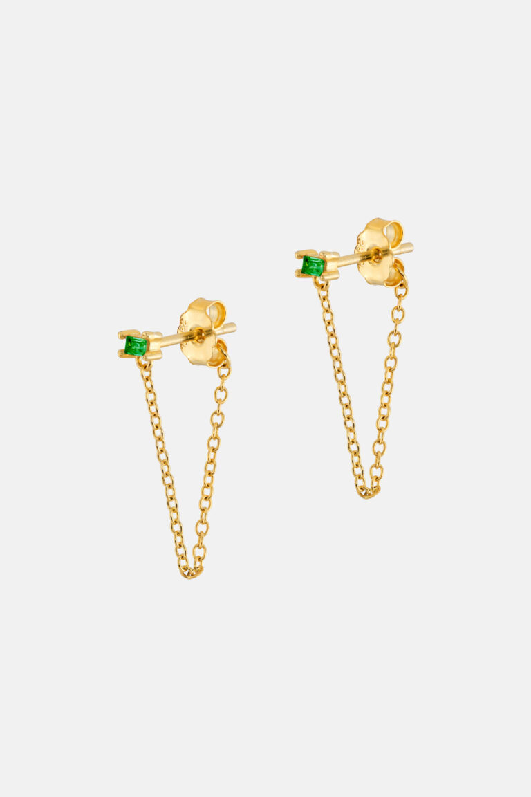2822 Ilena Emerald Crystal Gold Chain Earrings Product Web Size 1