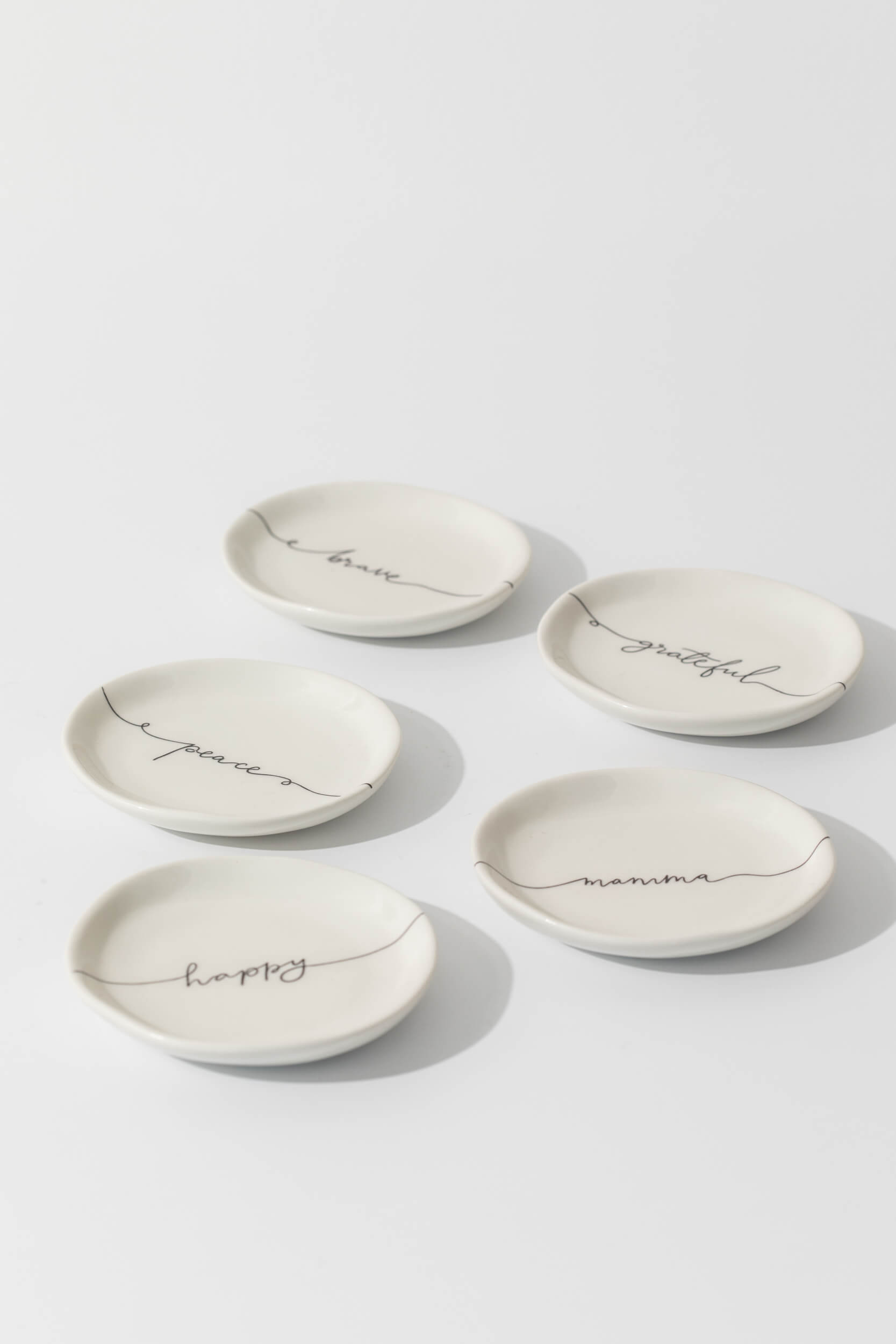 One-and-Eight-AW25-2743 2747 2749 2748 2744 Happy Trinket Dish Peace Trinket Dish Brave Trinket Dish Grateful Trinket Dish Mamma Trinket Dish Lifestyle Web Size 2