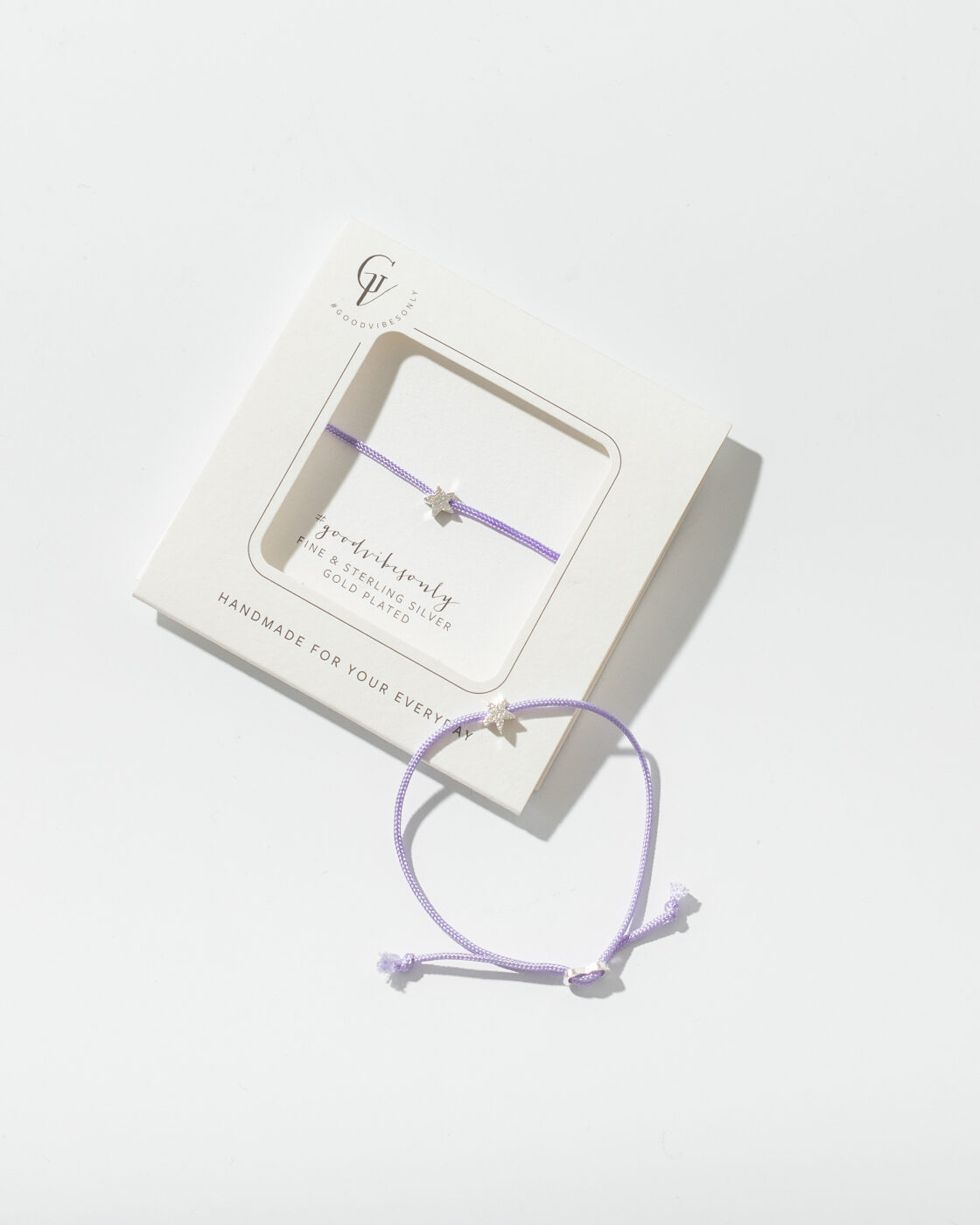 2855 Violet Cord with Silver Star Bracelet Lifestyle Web Size 1