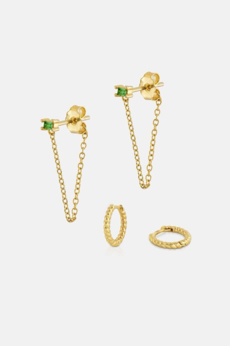 ilena Earrings, twisted hoop set