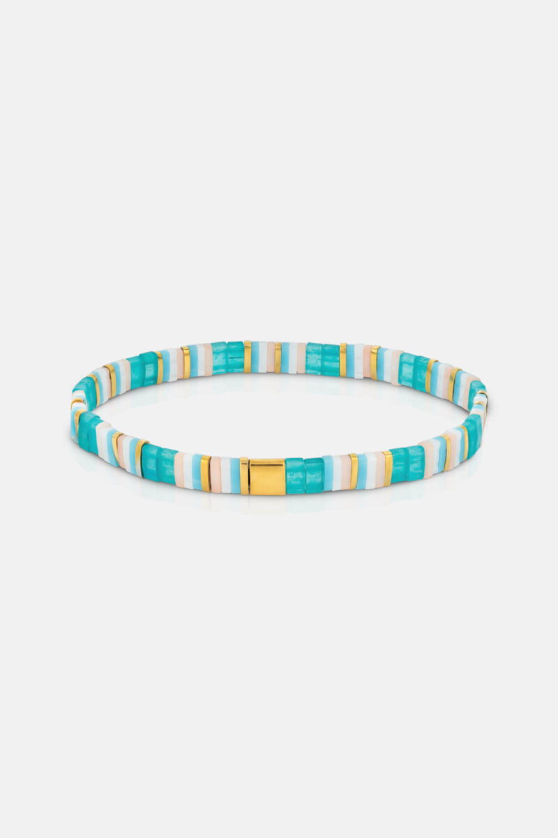 One-and-Eight-SS26-Grey-Ground-Portrait-Images-2941 S&S Blue Multi Flat Bead Bracelet Product2