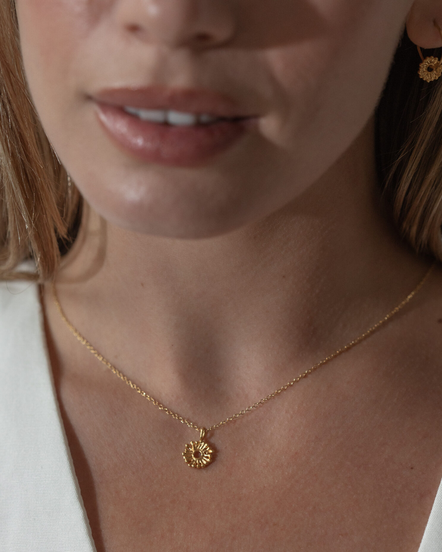 2900 Gold Solis Necklace Model Web Size 3