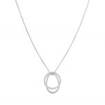 Silver Double Charm Verona Necklace on a white background