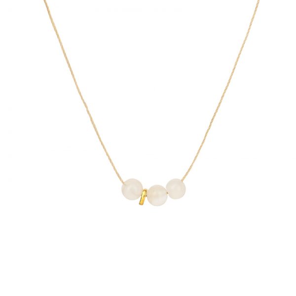 Moonstone Cord Necklace on a white background