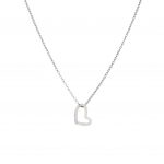 Silver Cupid Heart Necklace on a white background