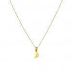 Gold Luna Moon Necklace on white background