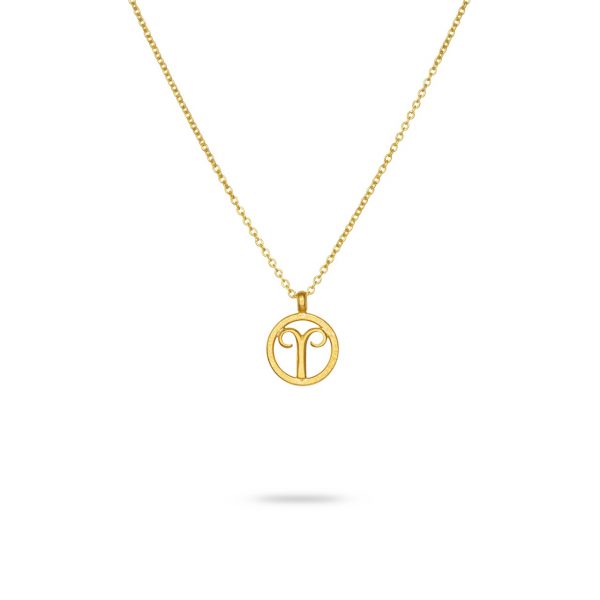 2452 Gold Zodiac Necklace - Aries Product Web Size 1-OneAndEight