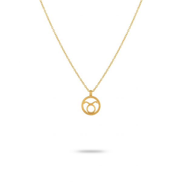 2454 Gold Zodiac Necklace - Taurus 1-OneAndEight