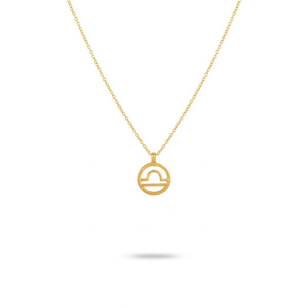 2458 Gold Zodiac Necklace - Libra 1-OneAndEight