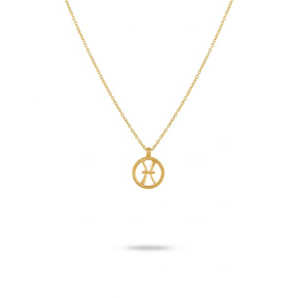 2461 Gold Zodiac Necklace - Pisces 1-OneAndEight