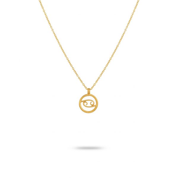 2463 Gold Zodiac Necklace - Cancer 1-OneAndEight