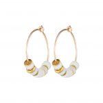 Protective Vibes Mother of Pearl Earrings on white background