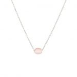 Rose Pink Glass Bead Necklace on white background