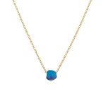 Marine Blue Glass Bead Necklace on a white background