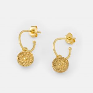 2563 Gold Antique Coin Earrings Product 1