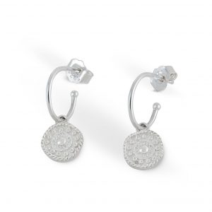 2564 Silver Antique Coin Earrings Product 1