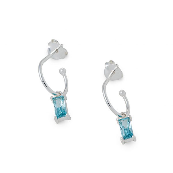 2579 Silver Treasured Aquamarine Drop Earrings Product 1