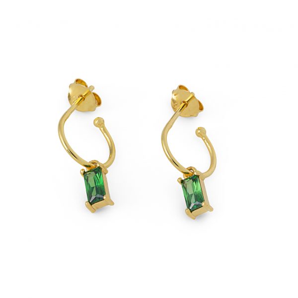 2600 Gold Treasured Emerald Drop Earrings Product 1