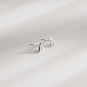 2602 Silver Tiny Kiss Studs Lifestyle Websize 1