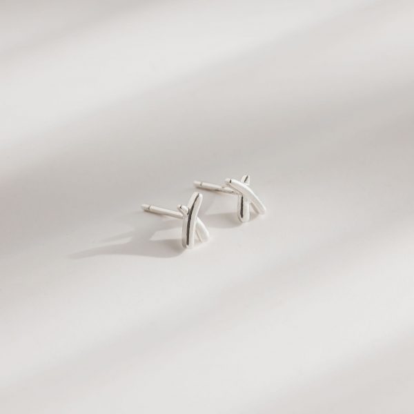 2602 Silver Tiny Kiss Studs Lifestyle Websize 1