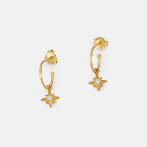 2615 Gold Astrid Crystal Hoop Studs Product 1