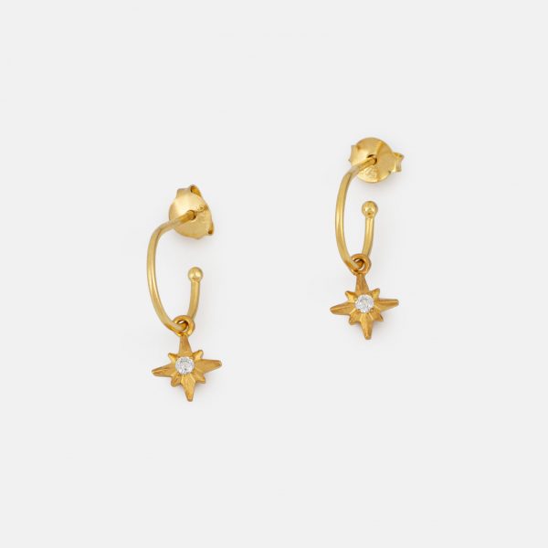 2615 Gold Astrid Crystal Hoop Studs Product 1