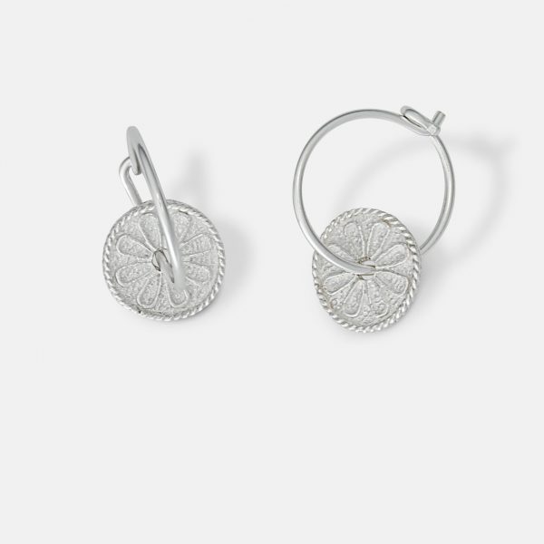 2618 Silver Daisy Charm Earrings Product 1