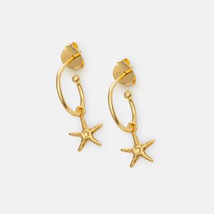 2620 Gold Starfish Hoop Studs Product 1