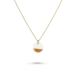 2653 Porcelain Matte Gold Dipped Necklace