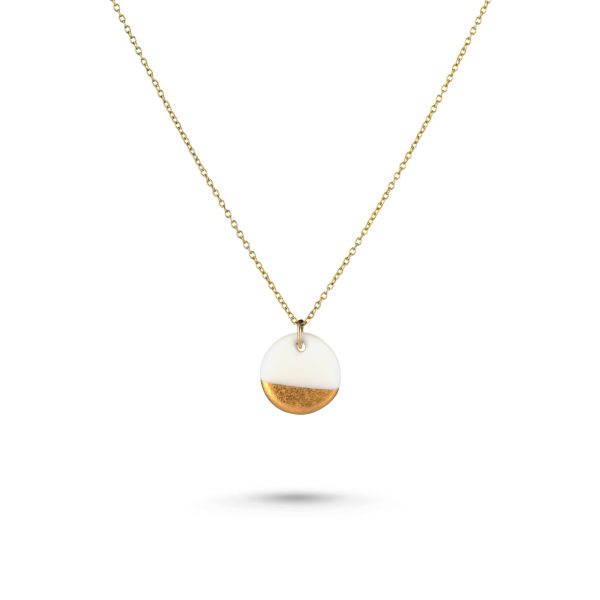 2653 Porcelain Matte Gold Dipped Necklace