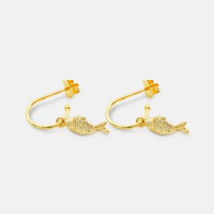 2962 Gold Lucky Fish Hoop Studs Product Web Size 1