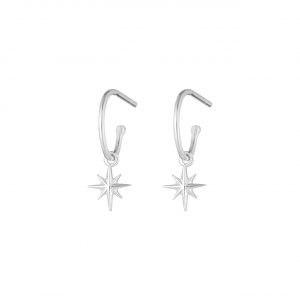 Silver Starlight Mini Hoop Earrings