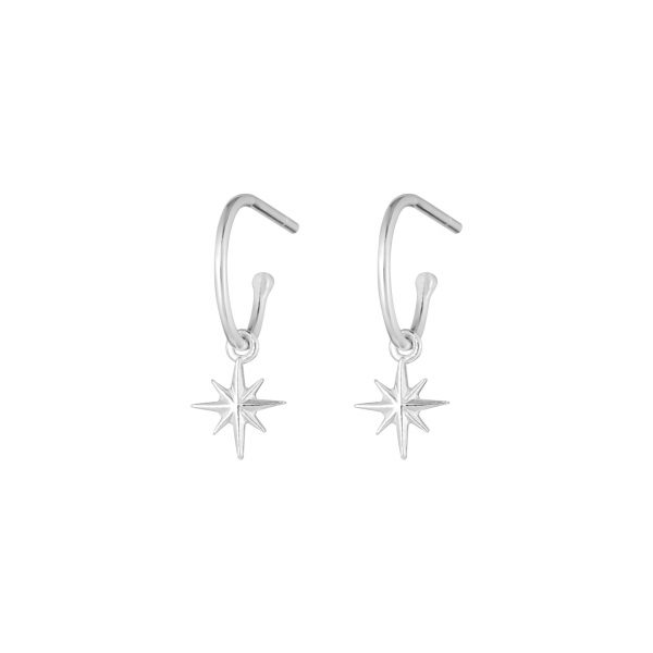 Silver Starlight Mini Hoop Earrings