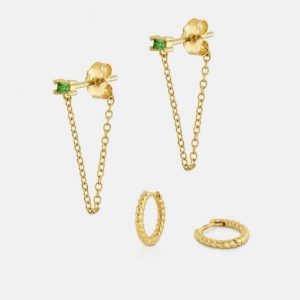 ilena Earrings, twisted hoop set